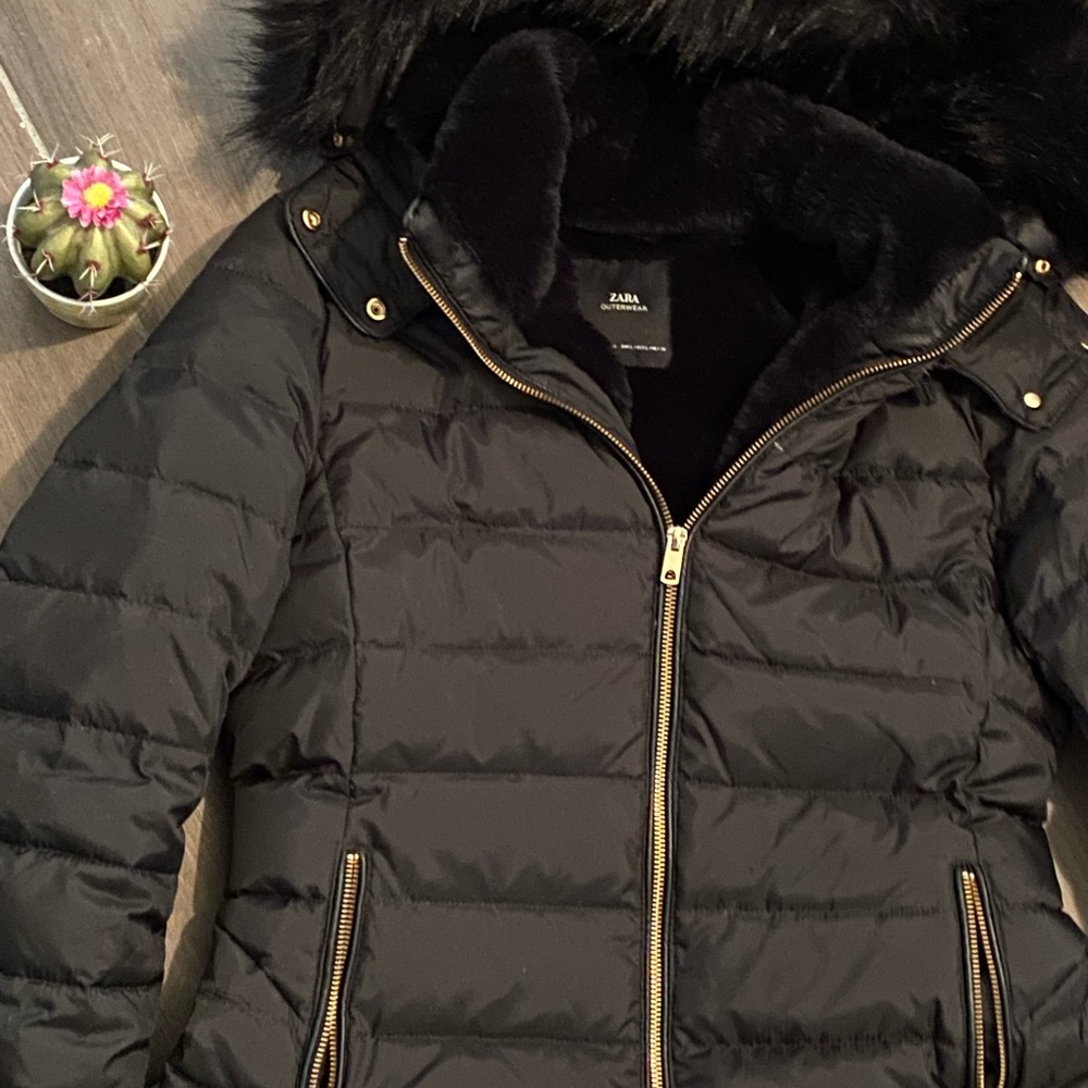 Woman black winter jacket